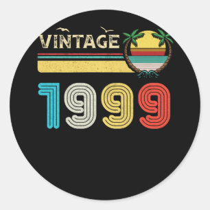 23 Jahre alt Vintag 1999 Retro 23. Geburtstag Runder Aufkleber