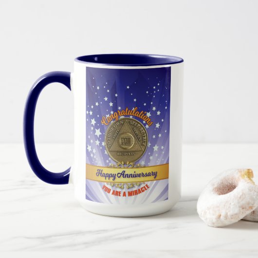 23 Jahre Erholung Münzjubiläum Sie sind ein Wunder Tasse (Mit Donut)