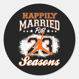 23 Jahre Hochzeitstag Bysketbyll Verheiratet Co Runder Aufkleber