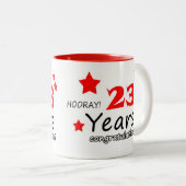 23. Jahrestag, 23. Jahrestag der Hochzeit Zweifarbige Tasse (VorderseiteRechts)