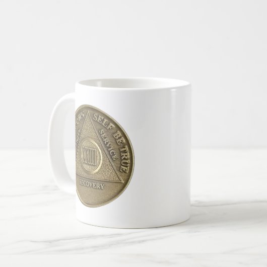 23-jähriges Jubiläum der nüchternen Medallion Kaffeetasse (Vorderseite Links)