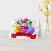 23. März Geburtstag Karte (Gelbe Blume)