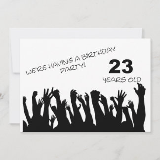 23. Party Einladung mit jubelnden Massen