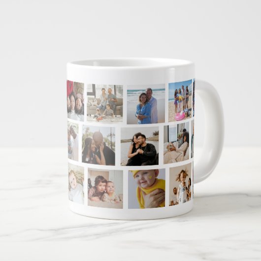 23 Photo Collage Template Make Your Own Fun Jumbo-Tasse (Vorderseite Rechts)