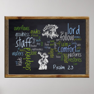 23. Psalm Chalkboard 1 Poster