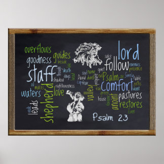 23. Psalm Chalkboard 1 Poster
