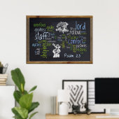 23. Psalm Chalkboard 1 Poster (Heimbüro)