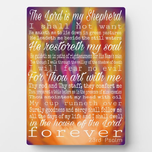 23. Psalm - Im Feuer geformt Fotoplatte (Vorderseite)