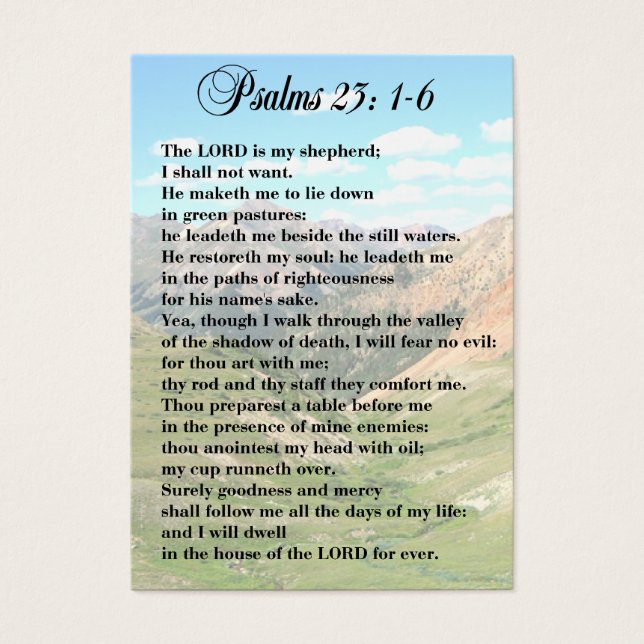 23. Psalm Personal Cards (Vorderseite)