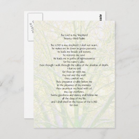 23. Psalm.. Postkarte (Vorne/Hinten)