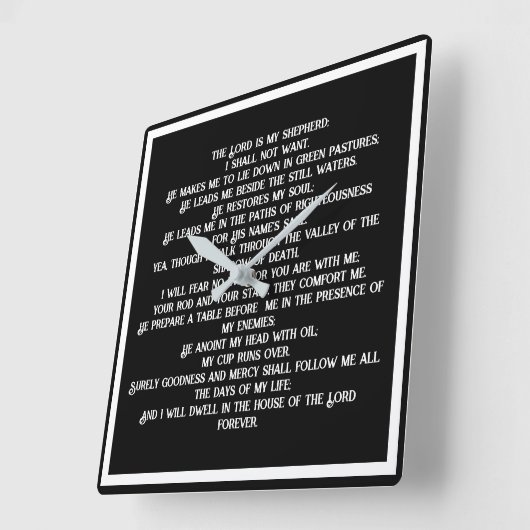 23 Psalm Quadratische Wanduhr (Winkel)