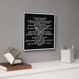 23 Psalm Quadratische Wanduhr