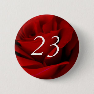 23. roter Rosen-Geburtstagsbutton Button