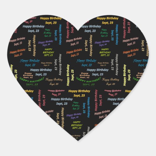 23. September Herz-Aufkleber (Vorderseite)