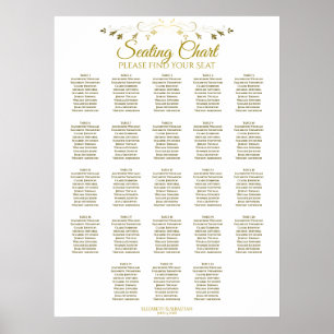 23 Tabelle Einfache Gold Elegante Hochzeitskarte Poster
