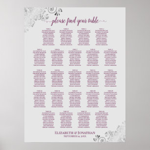 23 Tabelle Hochzeitskalkulation auf Grau Poster
