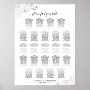 23 Tabelle Lacy Silver Frills Hochzeitstabelle Poster