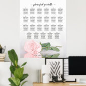 23 Tabelle Rosa Rosenblütendiagramm Poster (Heimbüro)
