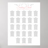 23 Tabelle Rosa und Grau Hochzeitskarte Poster (Vorne)