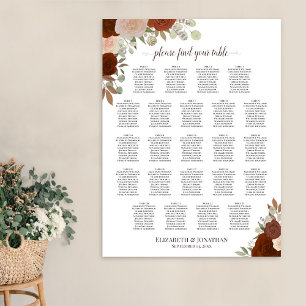 23 Tabelle Rustikale Rose Herbst Hochzeitstabelle Poster