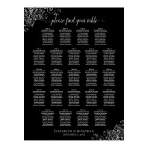 23 Tabelle Silver & Black Wedding Seating Chart