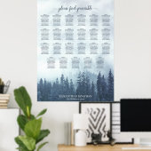 23 Tafelblauer Bergkiefern Hochzeitstabelle Poster (Heimbüro)