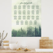 23 Tafelgrün-Bergkiefer-Hochzeitstabelle Poster (Küche)