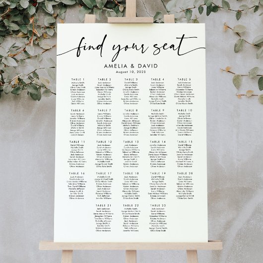 23 Tische finden Ihre Sitzkarte Poster