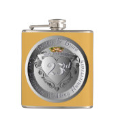 23. Topaz Hochzeitstag Medallion Flasche Flachmann (Vorderseite)