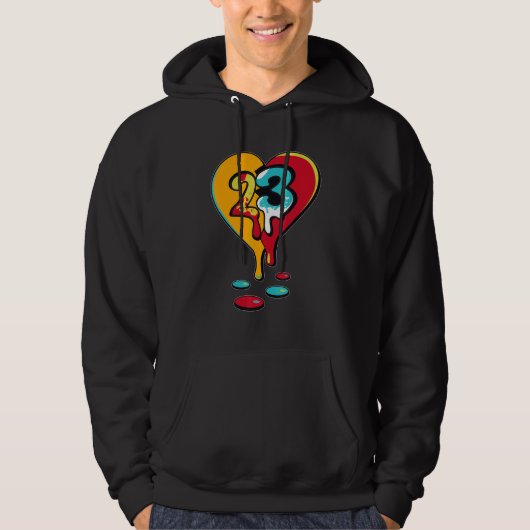 23 Tropfen Heart SB Dunk FroSkate Matching Hoodie (Vorderseite)