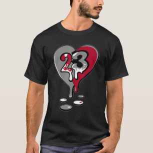 23 Tropfen Herzpartikel Grau 9s Matching T-Shirt
