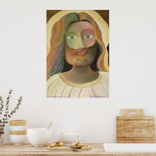 23" x 32" Jesus lächelt, weil er dich Liebe! Poster (Küche)