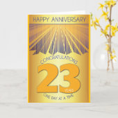 23 Year Sober Anniversary | Golden Ray 12 Step  Karte (Gelbe Blume)
