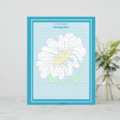 23Big Happy Daisy Blue Lined Paper Sheet (Stehend Vorderseite)