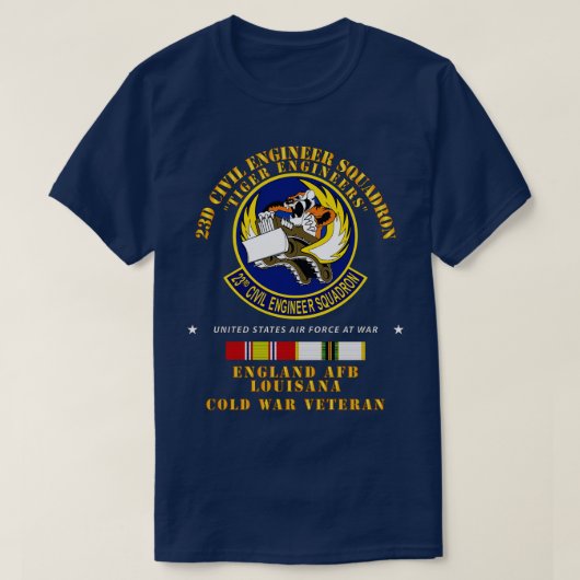 23D Zivil Engineer Squadron Tiger Engineers Englan T-Shirt (Design vorne)