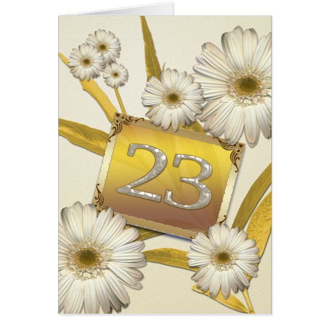 23rd Birthday card with daisies. (Vorne)