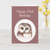 23rd Birthday Who Loves You, Cute Owl Humour Karte (Gelbe Blume)