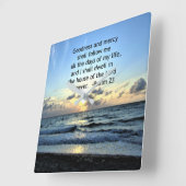 23RD PSALM SUNRISE FOTO DESIGN QUADRATISCHE WANDUHR (Winkel)