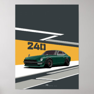 240Z Classic Green Japanische Leistung Poster