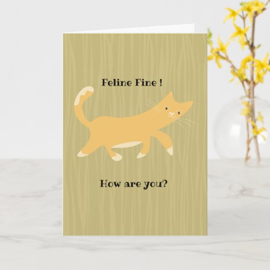 241010_friend_Cat_Feline_fine Karte (Gelbe Blume)