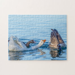 2423-Gänse-Familie im Teich-Puzzle Puzzle