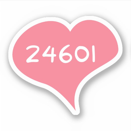 24601 Liebe Herz Vinyl Sticker (Vorderseite)