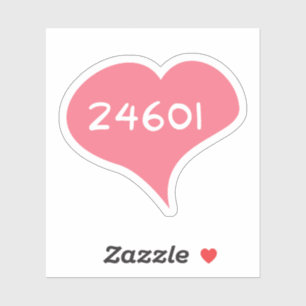24601 Love Heart Vinyl Aufkleber