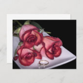 2466-Rote Rosen mit Ring auf Platter Einladung (Vorne/Hinten)