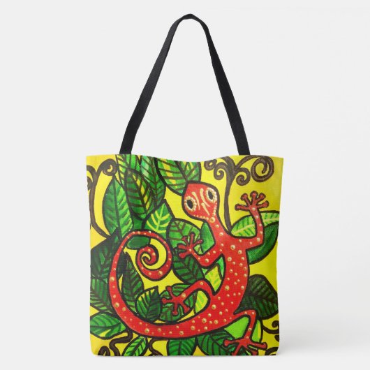 247 - Red Gecko - Tote Bag Tasche (Rückseite)