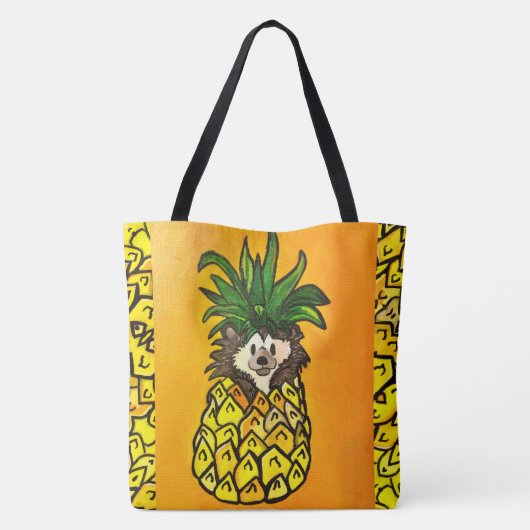 248 - Igel und Ananas - Tütenbeutel Tasche (Rückseite)