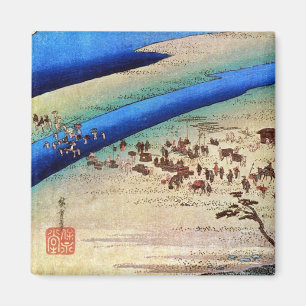 24. 嶋 田 宿, 広 Shimada-juku, Hiroshige, Ukiyo-e Magnet