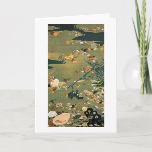 24. 貝甲図, 若冲 Muscheln, Jakuchū, Japan-Kunst Karte (Vorderseite)