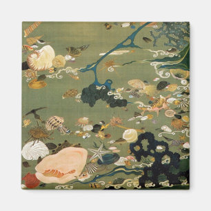 24. 貝 甲 図, 若 冲 Muscheln, Jakuchū, Japanische Kunst Magnet