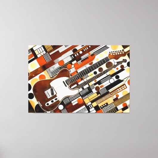 24_002, Gitarre, abstrakt, geometrisch, Art. Leinwanddruck (Vorderseite)